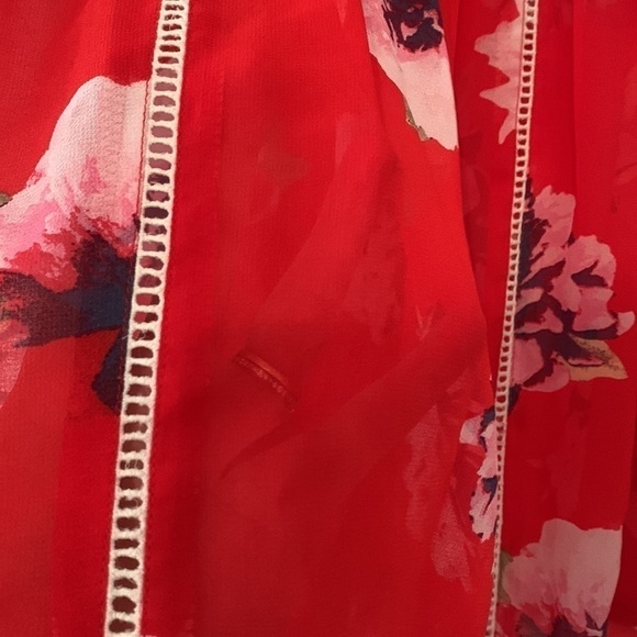 𝅺olsenboye Boho Sleeveless Blouse Striped Floral Red Women’s S - Picture 4 of 7